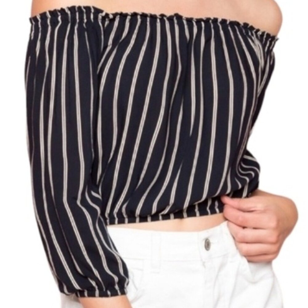 Brandy Melville Striped Off Shoulder Top